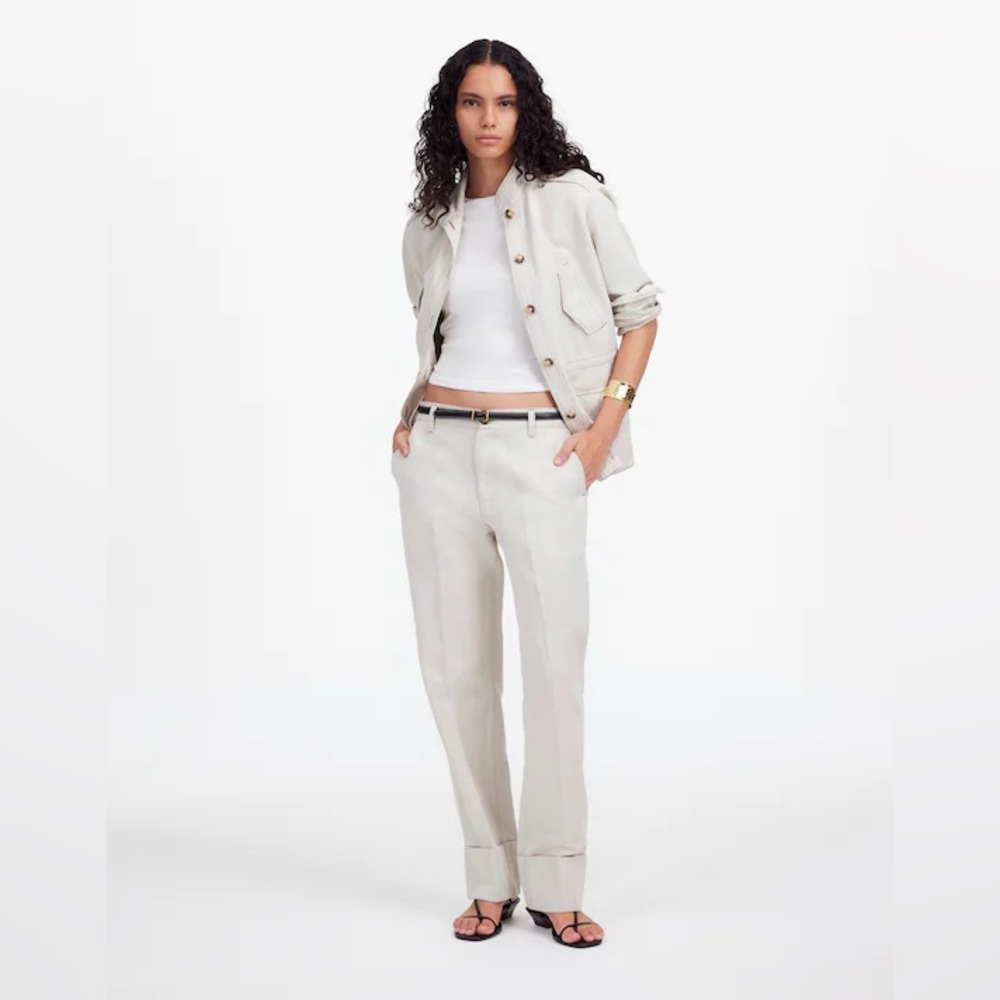 NWOT Madewell The Dean Easy Straight Pant Women's Cream - 28